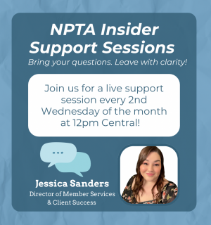 NPTA Insider Support Sessions with Jess (Instagram Post)